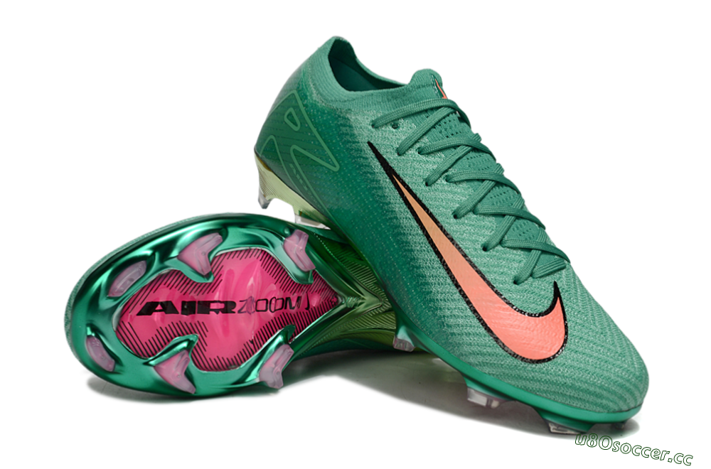 Men's Nike Air Zoom Mercurial Vapor 16 Elite FG Firm Ground Low-Tops Football Boots - Green/Pink/Black 4