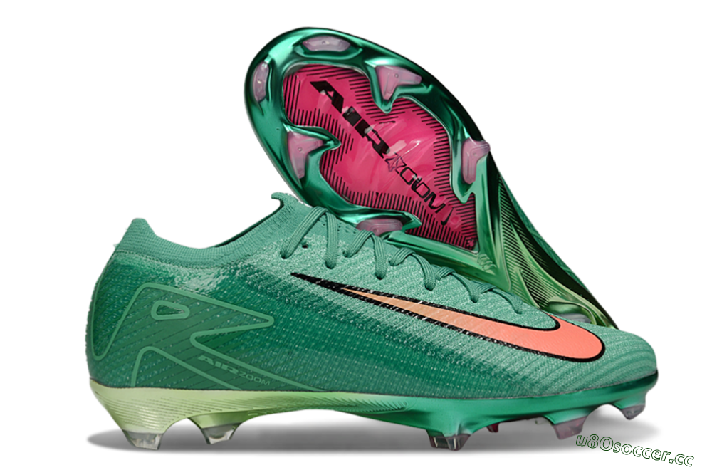 Men's Nike Air Zoom Mercurial Vapor 16 Elite FG Firm Ground Low-Tops Football Boots - Green/Pink/Black 2