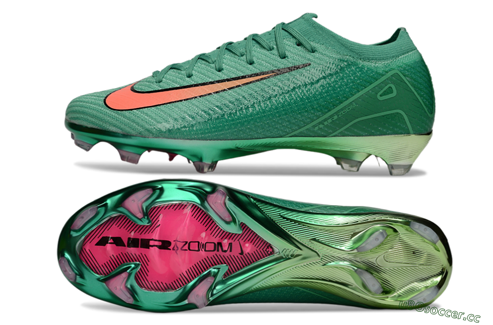 Men's Nike Air Zoom Mercurial Vapor 16 Elite FG Firm Ground Low-Tops Football Boots - Green/Pink/Black 1