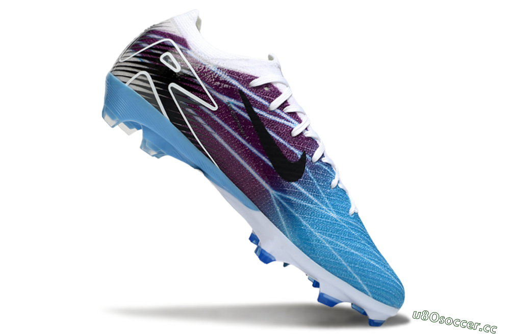 Unisex Nike Air Zoom Mercurial Vapor 16 Elite FG Firm Ground Low-Tops Football Boots - White/Black/Blue 5