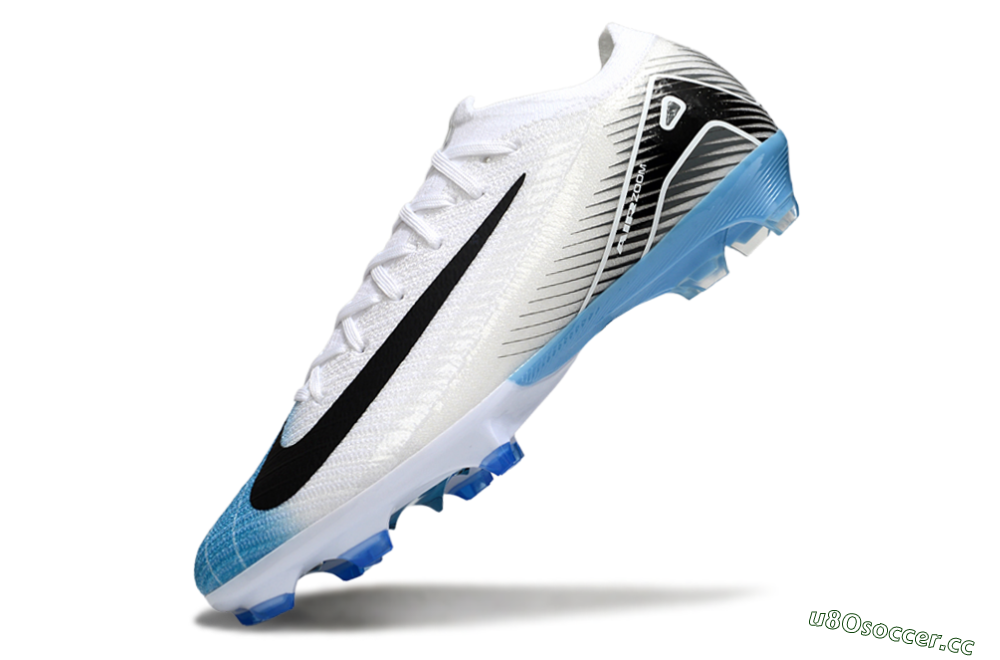 Unisex Nike Air Zoom Mercurial Vapor 16 Elite FG Firm Ground Low-Tops Football Boots - White/Black/Blue 6