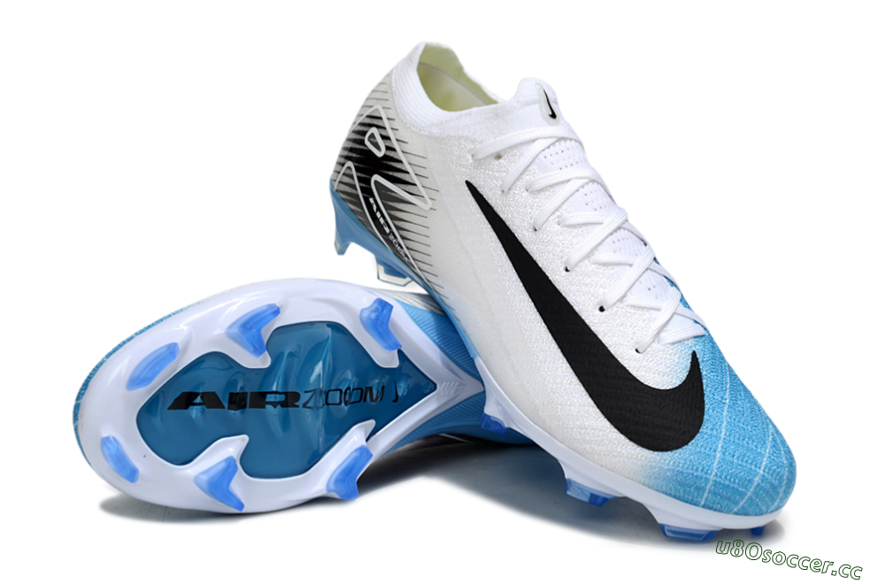 Unisex Nike Air Zoom Mercurial Vapor 16 Elite FG Firm Ground Low-Tops Football Boots - White/Black/Blue 4