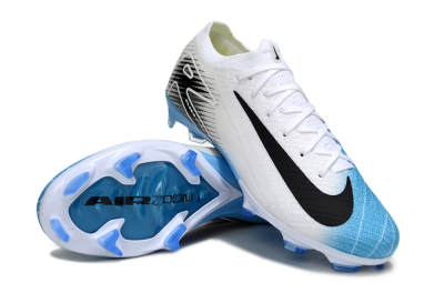 Unisex Nike Air Zoom Mercurial Vapor 16 Elite FG Firm Ground Low-Tops Football Boots - White/Black/Blue