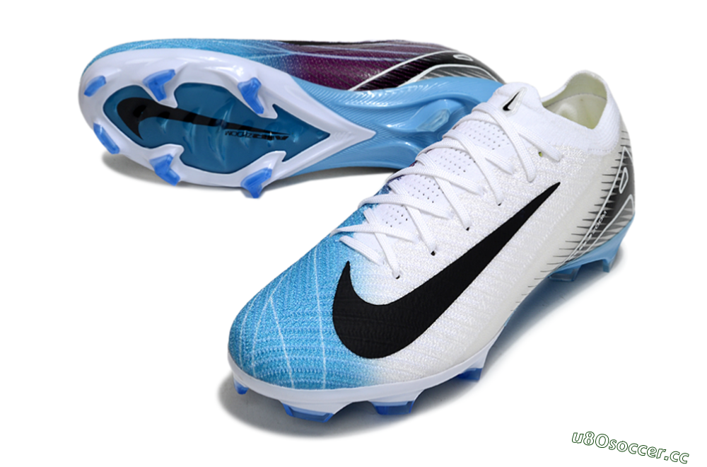 Unisex Nike Air Zoom Mercurial Vapor 16 Elite FG Firm Ground Low-Tops Football Boots - White/Black/Blue 3