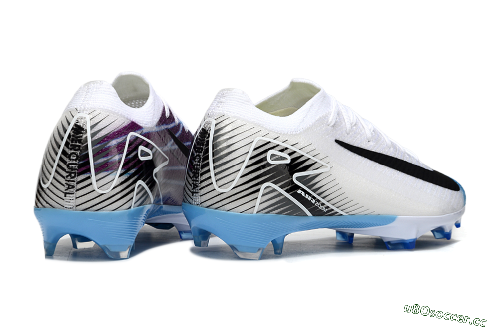 Unisex Nike Air Zoom Mercurial Vapor 16 Elite FG Firm Ground Low-Tops Football Boots - White/Black/Blue 7