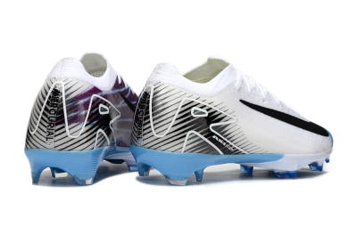 Unisex Nike Air Zoom Mercurial Vapor 16 Elite FG Firm Ground Low-Tops Football Boots - White/Black/Blue