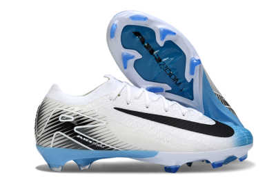 Unisex Nike Air Zoom Mercurial Vapor 16 Elite FG Firm Ground Low-Tops Football Boots - White/Black/Blue