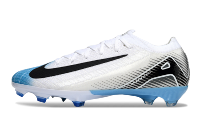 Unisex Nike Air Zoom Mercurial Vapor 16 Elite FG Firm Ground Low-Tops Football Boots - White/Black/Blue