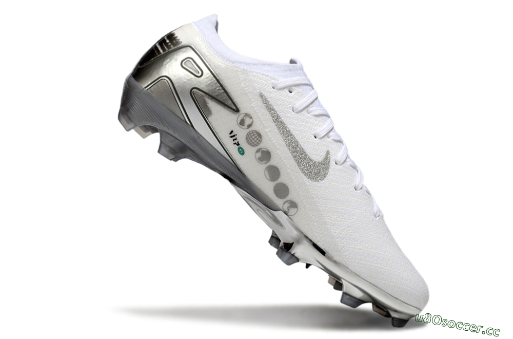 Unisex Nike Air Zoom Mercurial Vapor 16 Elite FG Firm Ground Low-Tops Football Boots - White/Silver/Grey 5