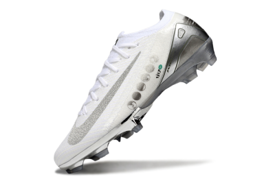 Unisex Nike Air Zoom Mercurial Vapor 16 Elite FG Firm Ground Low-Tops Football Boots - White/Silver/Grey