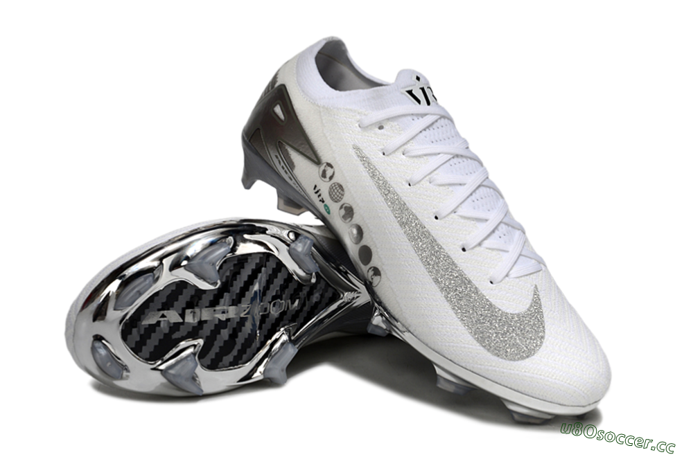 Unisex Nike Air Zoom Mercurial Vapor 16 Elite FG Firm Ground Low-Tops Football Boots - White/Silver/Grey 4
