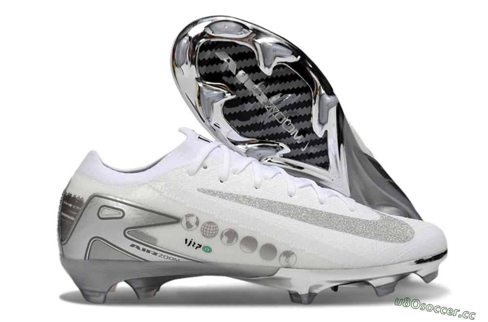 Unisex Nike Air Zoom Mercurial Vapor 16 Elite FG Firm Ground Low-Tops Football Boots - White/Silver/Grey 2