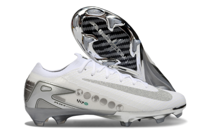 Unisex Nike Air Zoom Mercurial Vapor 16 Elite FG Firm Ground Low-Tops Football Boots - White/Silver/Grey