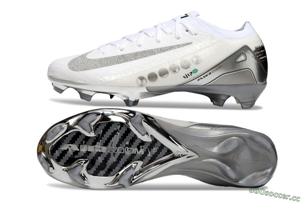 Unisex Nike Air Zoom Mercurial Vapor 16 Elite FG Firm Ground Low-Tops Football Boots - White/Silver/Grey 1