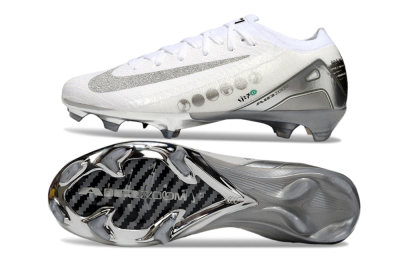 Unisex Nike Air Zoom Mercurial Vapor 16 Elite FG Firm Ground Low-Tops Football Boots - White/Silver/Grey