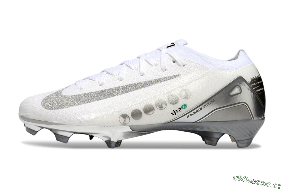 Unisex Nike Air Zoom Mercurial Vapor 16 Elite FG Firm Ground Low-Tops Football Boots - White/Silver/Grey 0