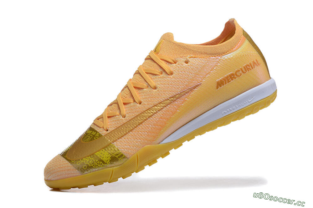 Men's Nike Air Zoom Mercurial Vapor 16 Elite TF Artificial Turf Low-Tops Football Shoes - Yellow/Gold/White 8