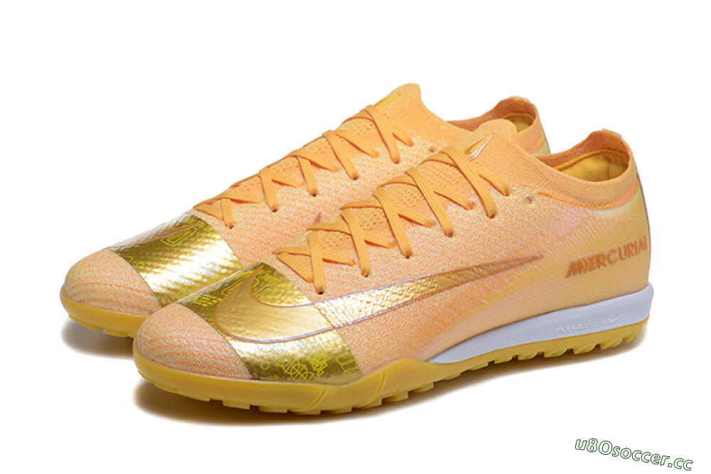 Men's Nike Air Zoom Mercurial Vapor 16 Elite TF Artificial Turf Low-Tops Football Shoes - Yellow/Gold/White 5