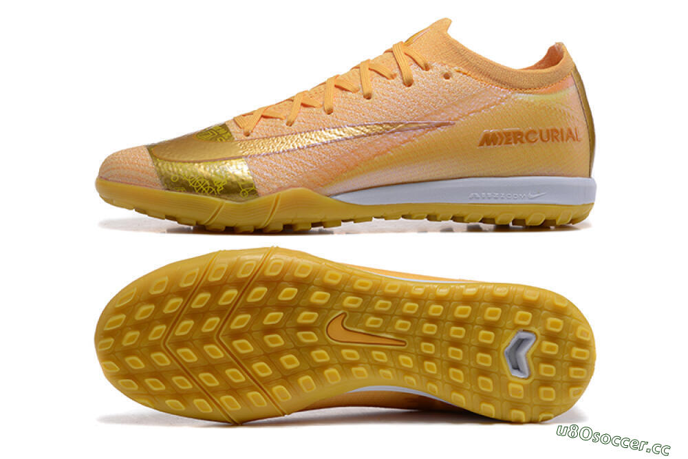 Men's Nike Air Zoom Mercurial Vapor 16 Elite TF Artificial Turf Low-Tops Football Shoes - Yellow/Gold/White 1