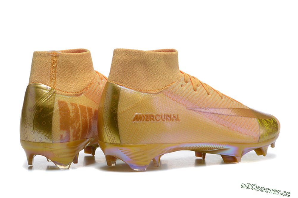 Men's Nike Air Zoom Mercurial Superfly 10 Elite FG Firm Ground High-Tops Football Boots - Yellow/Gold/White 9