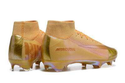 Men's Nike Air Zoom Mercurial Superfly 10 Elite FG Firm Ground High-Tops Football Boots - Yellow/Gold/White