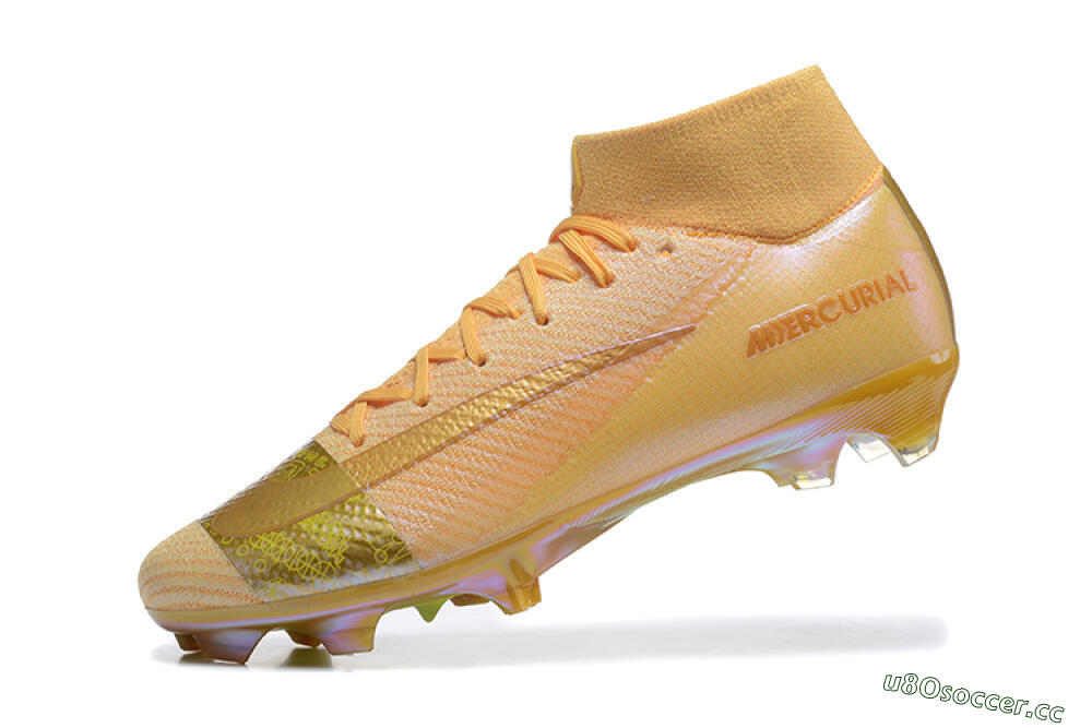 Men's Nike Air Zoom Mercurial Superfly 10 Elite FG Firm Ground High-Tops Football Boots - Yellow/Gold/White 8