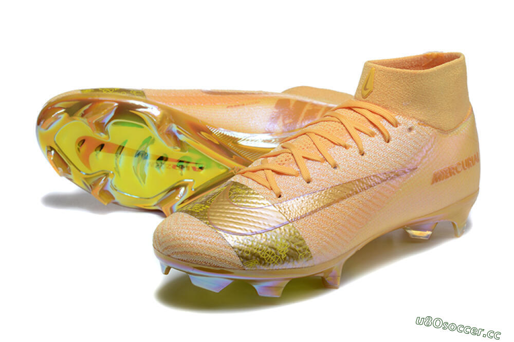 Men's Nike Air Zoom Mercurial Superfly 10 Elite FG Firm Ground High-Tops Football Boots - Yellow/Gold/White 3