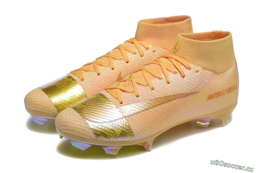 Men's Nike Air Zoom Mercurial Superfly 10 Elite FG Firm Ground High-Tops Football Boots - Yellow/Gold/White 5