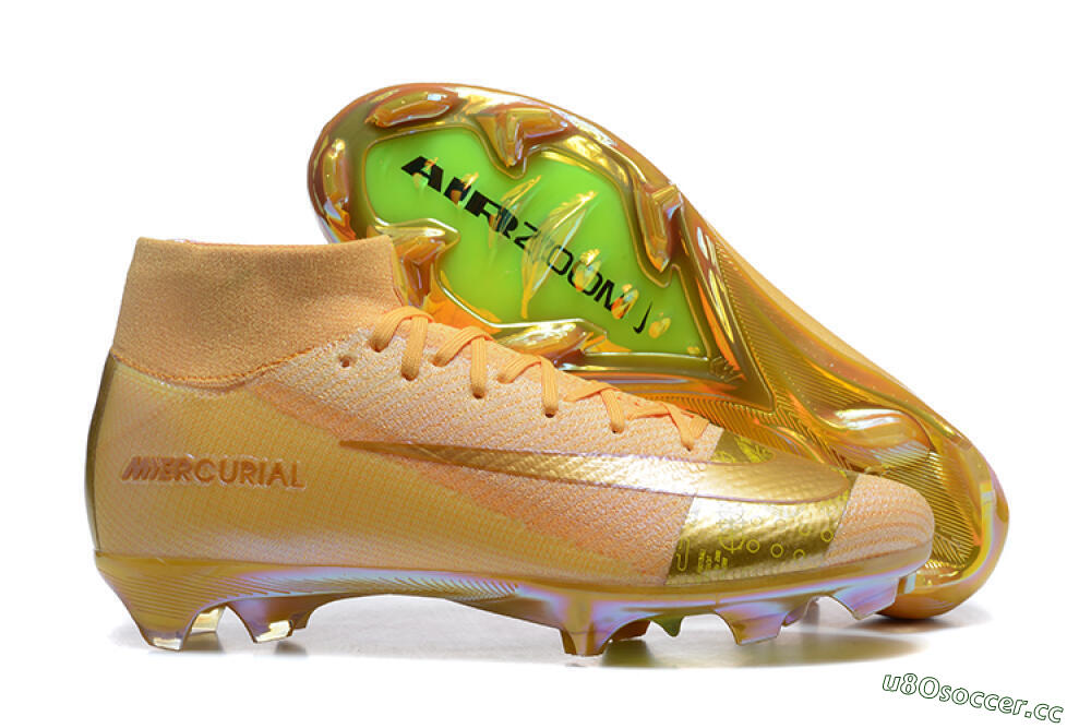 Men's Nike Air Zoom Mercurial Superfly 10 Elite FG Firm Ground High-Tops Football Boots - Yellow/Gold/White 2