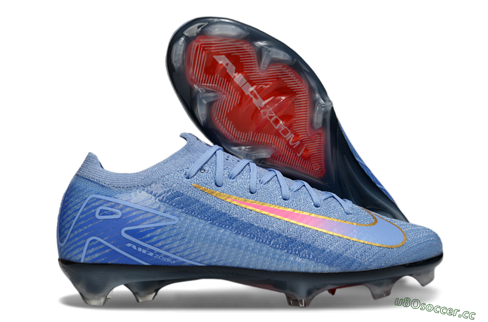 Unisex Nike Air Zoom Mercurial Vapor 16 Elite FG Firm Ground Low-Tops Football Boots - Blue/Pink/Gold 2