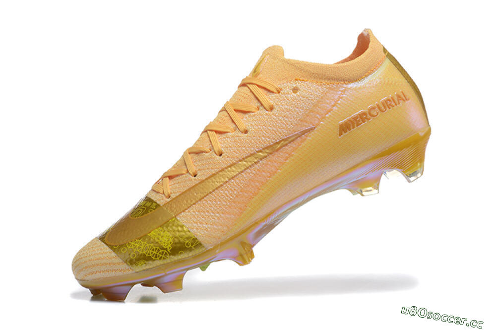 Men's Nike Air Zoom Mercurial Vapor 16 Elite FG Firm Ground Low-Tops Football Boots - Yellow/Gold/White 8