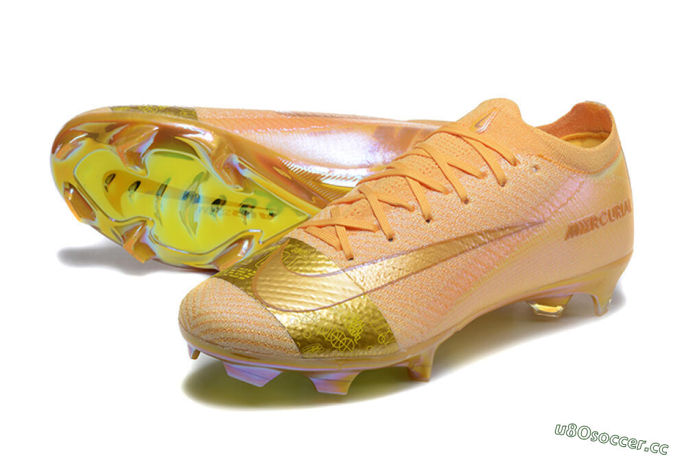 Men's Nike Air Zoom Mercurial Vapor 16 Elite FG Firm Ground Low-Tops Football Boots - Yellow/Gold/White 3