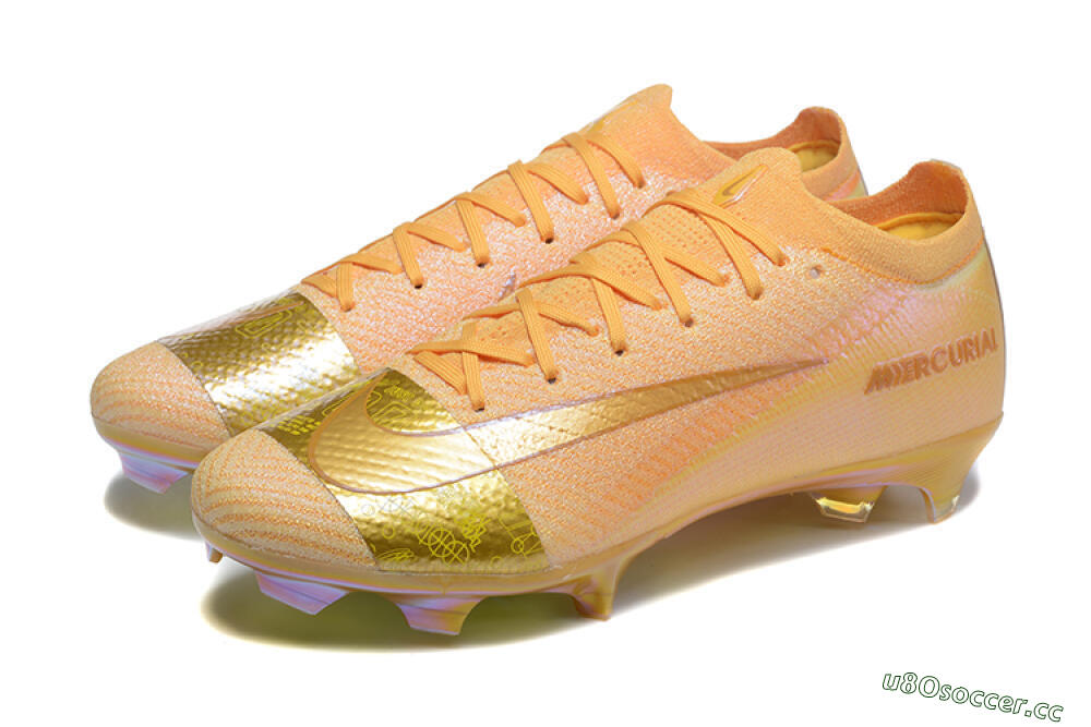 Men's Nike Air Zoom Mercurial Vapor 16 Elite FG Firm Ground Low-Tops Football Boots - Yellow/Gold/White 5