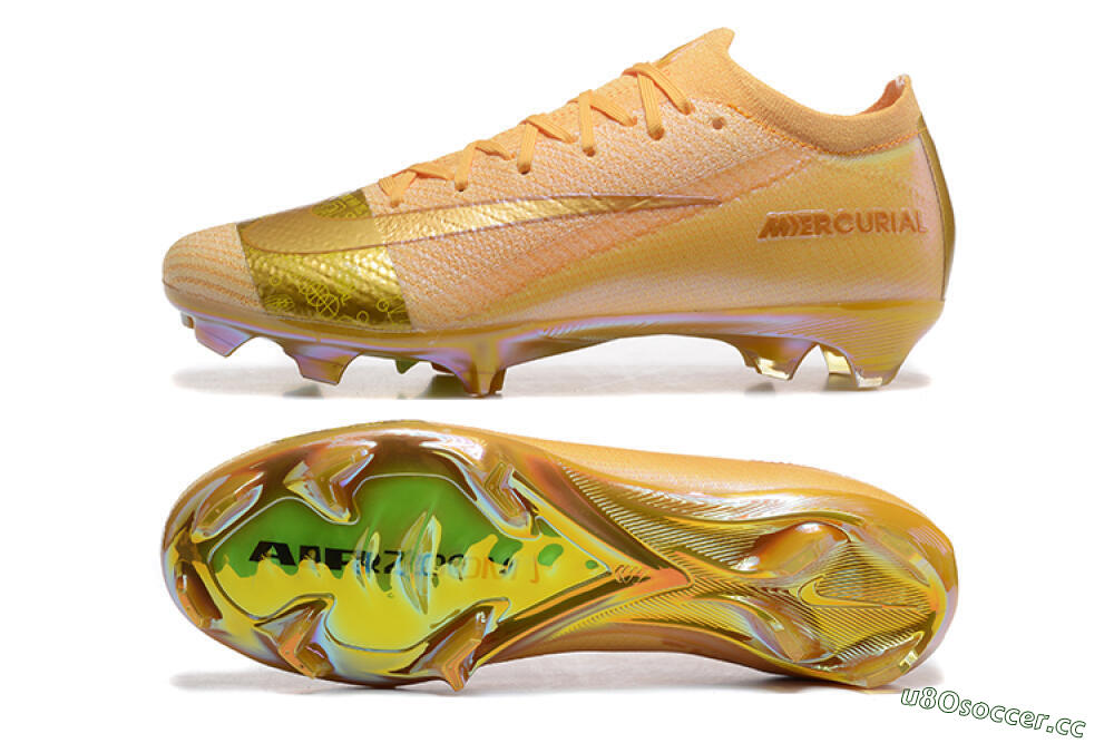 Men's Nike Air Zoom Mercurial Vapor 16 Elite FG Firm Ground Low-Tops Football Boots - Yellow/Gold/White 1