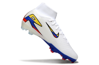 Unisex Nike Air Zoom Mercurial Superfly 10 Elite FG Firm Ground High-Tops Football Boots - White/Yellow/Blue/Red