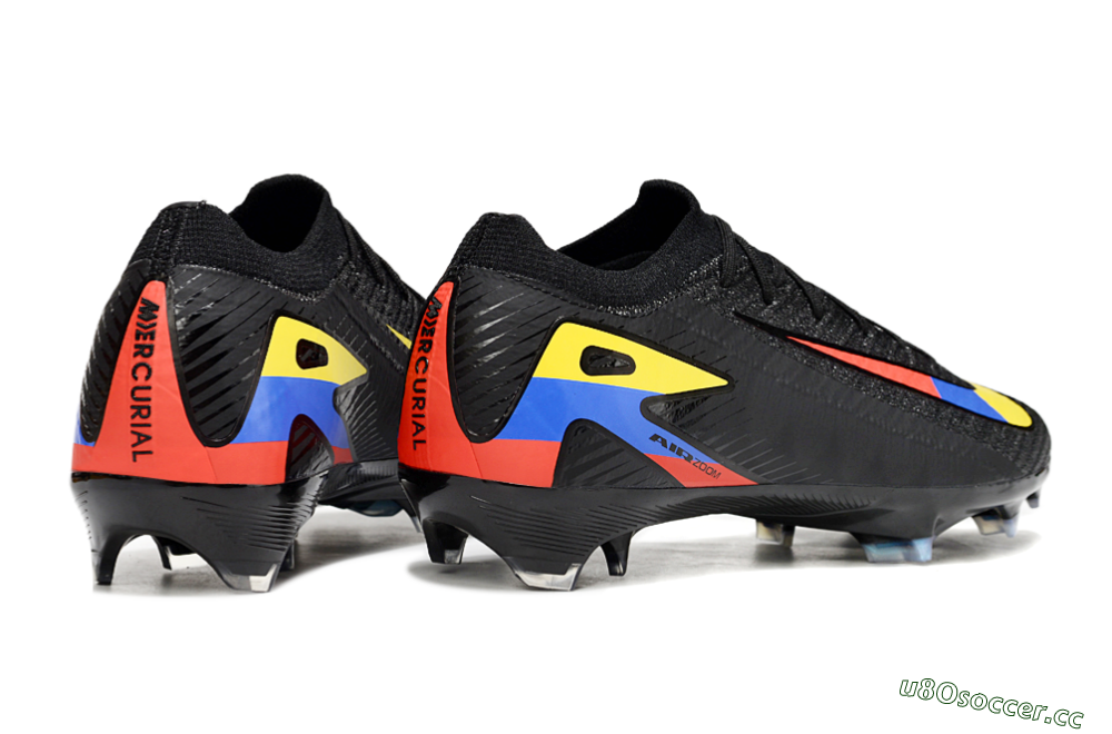 Unisex Nike Air Zoom Mercurial Vapor 16 Elite FG Firm Ground Low-Tops Football Boots - Black/Yellow/Blue/Red 7