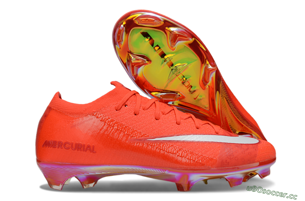 Unisex Nike Air Zoom Mercurial Vapor 16 Elite FG Firm Ground Low-Tops Football Boots - Red/White 2