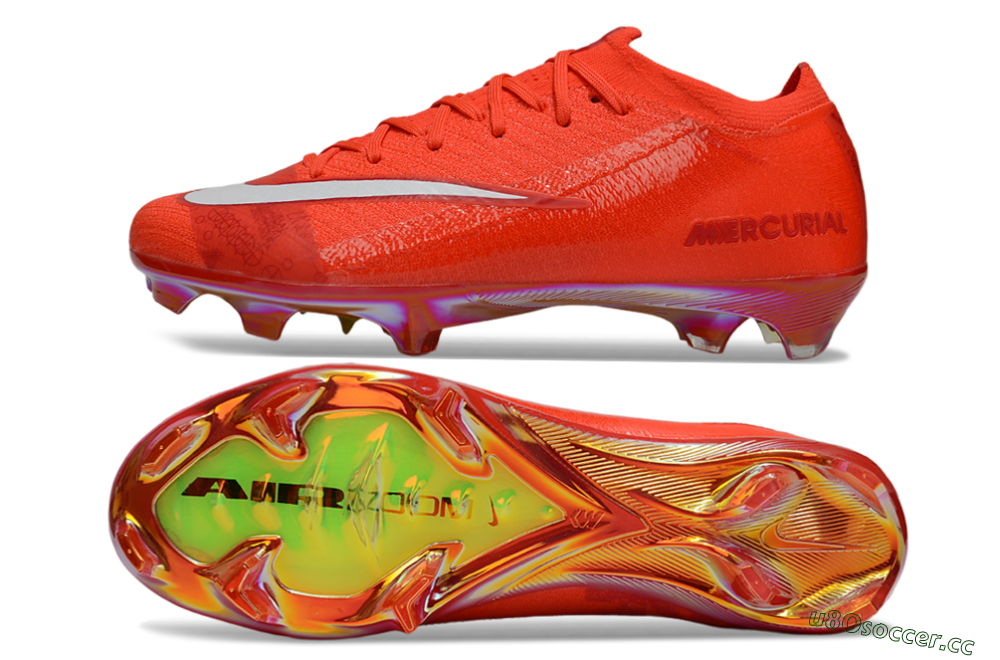 Unisex Nike Air Zoom Mercurial Vapor 16 Elite FG Firm Ground Low-Tops Football Boots - Red/White 1