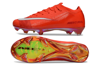 Unisex Nike Air Zoom Mercurial Vapor 16 Elite FG Firm Ground Low-Tops Football Boots - Red/White