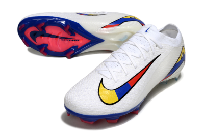 Unisex Nike Air Zoom Mercurial Vapor 16 Elite FG Firm Ground Low-Tops Football Boots - White/Yellow/Blue/Red
