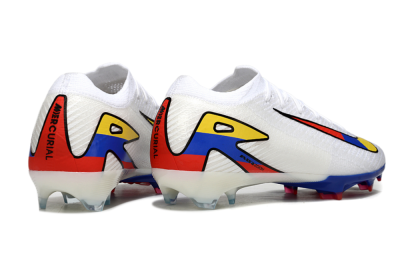 Unisex Nike Air Zoom Mercurial Vapor 16 Elite FG Firm Ground Low-Tops Football Boots - White/Yellow/Blue/Red