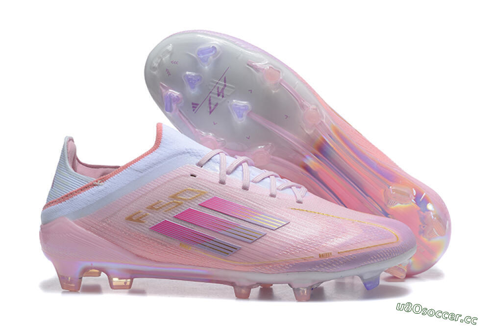Men's Adidas F50 Elite FG Firm Ground Low-Tops Football Boots - Pink/Purple/White 2