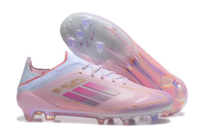Men's Adidas F50 Elite FG Firm Ground Low-Tops Football Boots - Pink/Purple/White