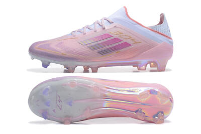 Men's Adidas F50 Elite FG Firm Ground Low-Tops Football Boots - Pink/Purple/White