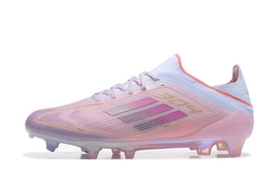 Men's Adidas F50 Elite FG Firm Ground Low-Tops Football Boots - Pink/Purple/White