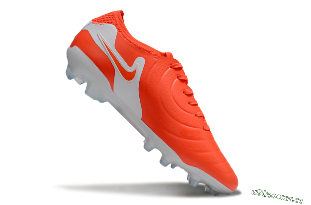 Unisex Nike Tiempo Legend 10 Elite FG Firm Ground Low-Tops Football Boots - Red/White 5