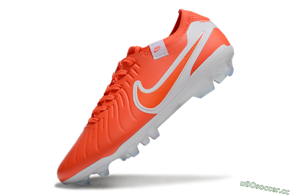 Unisex Nike Tiempo Legend 10 Elite FG Firm Ground Low-Tops Football Boots - Red/White 6