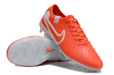 Unisex Nike Tiempo Legend 10 Elite FG Firm Ground Low-Tops Football Boots - Red/White