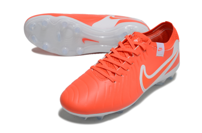Unisex Nike Tiempo Legend 10 Elite FG Firm Ground Low-Tops Football Boots - Red/White