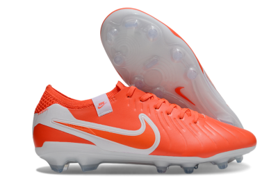 Unisex Nike Tiempo Legend 10 Elite FG Firm Ground Low-Tops Football Boots - Red/White